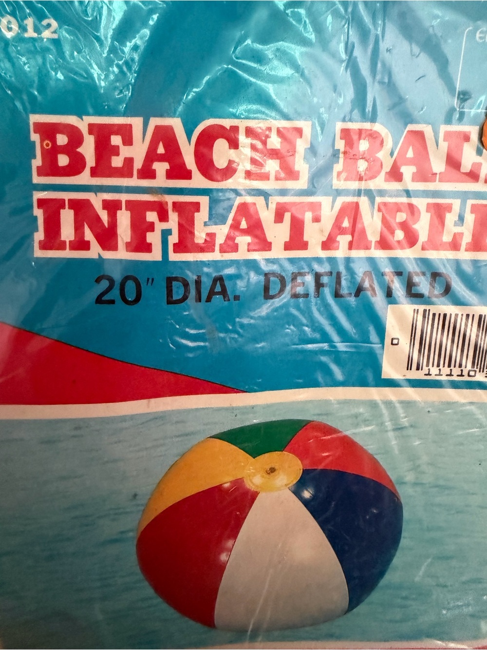 Vtg 20” new Beach Ball Inflatable multicolor beachy pool summer play - Picture 2 of 3